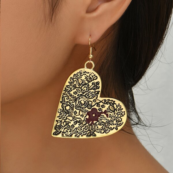 

Heart Drop Earrings, Multicolor