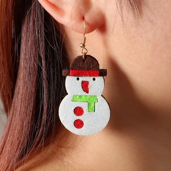 

Christmas Snowman Decor Drop Earrings, Multicolor