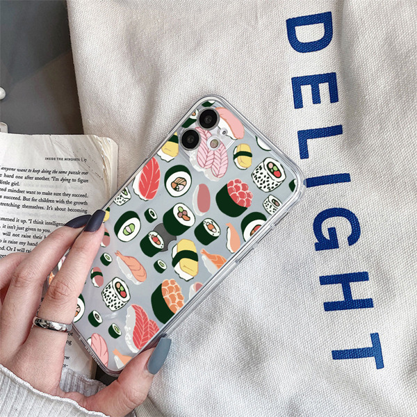 

Прозрачный чехол для телефона суши, Многоцветный