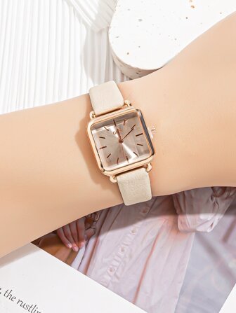 DISU Minimalist Square Pointer Quartz Watch As A Gift For Students Returning To School