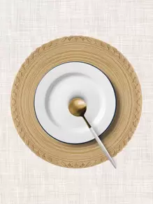 1件圓形餐墊 - 卡其色 - 查看 1