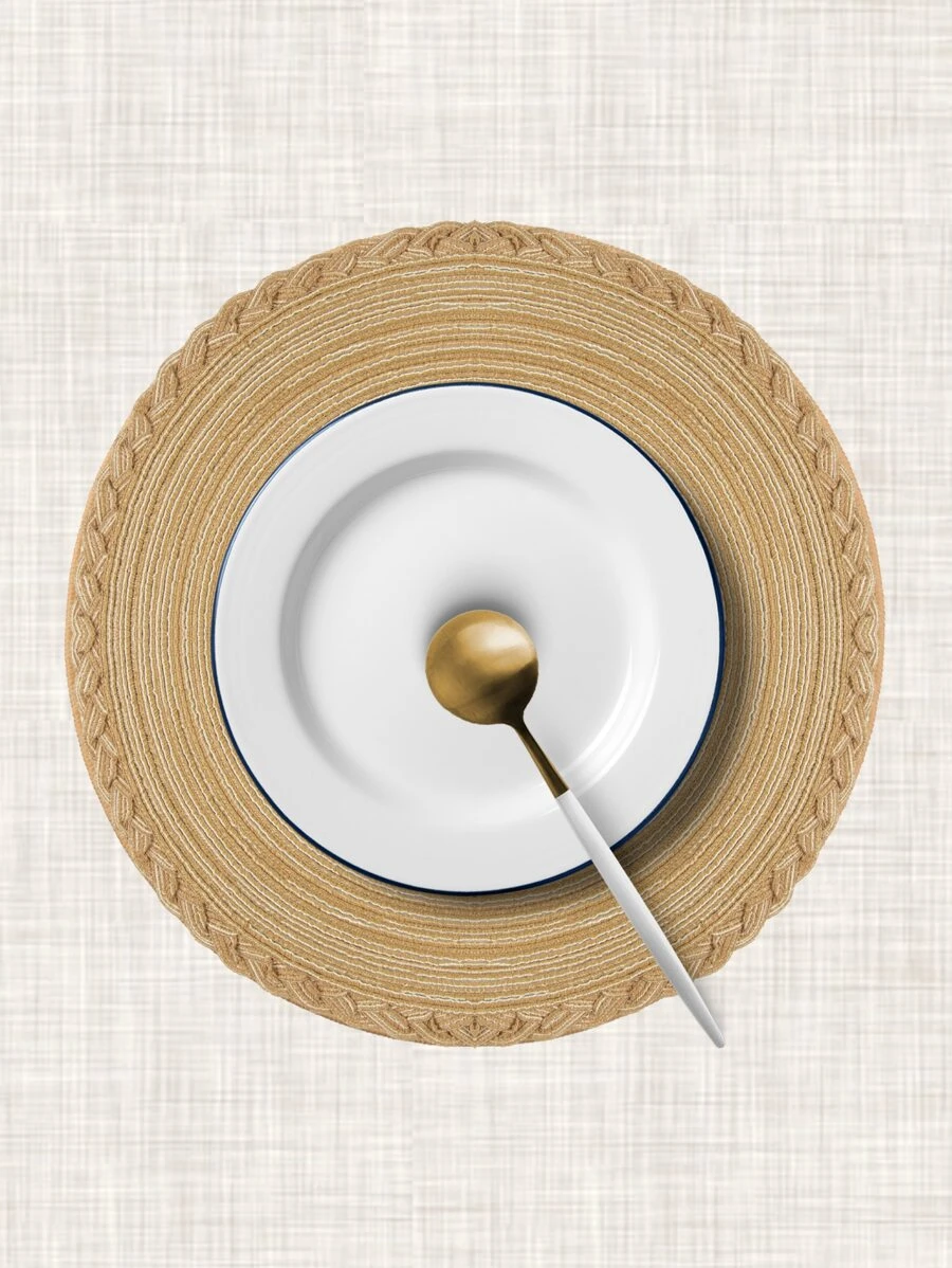 1件圓形餐墊 - 卡其色 - 查看 1