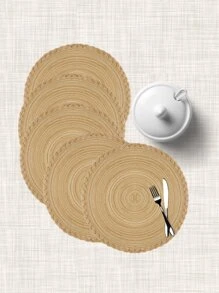1件圓形餐墊 - 卡其色 - 查看 3