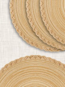 1件圓形餐墊 - 卡其色 - 查看 4