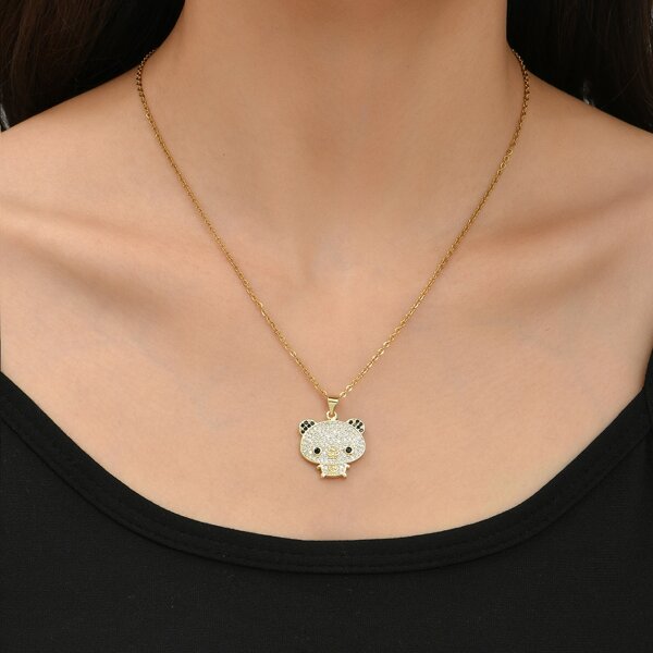 

18K Gold Plated Zircon Animal Charm Necklace