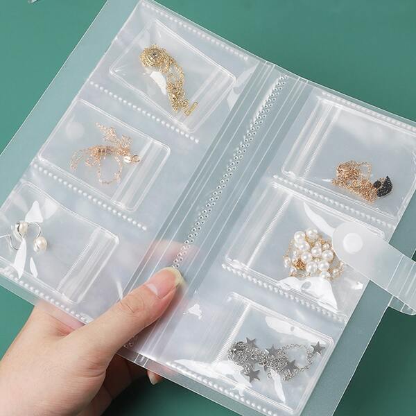 

1pc Clear Jewelry Storage Book & 30pcs Storage Bag