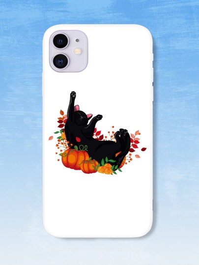 JullDiaz Halloween Cat Pattern Phone Case