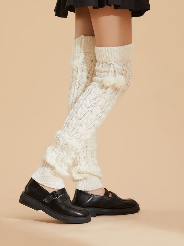 Pom Pom Leg Warmers SHEIN USA