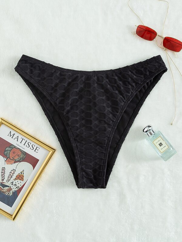 SHEIN Swim Basics Textured Bikini Bottom SHEIN USA
