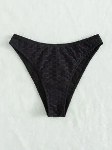 SHEIN Swim 紋理質感泳衣下裝 - 黑色 - 查看 6