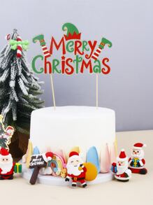 1pc Christmas Cake Topper - Multicolor - View 1