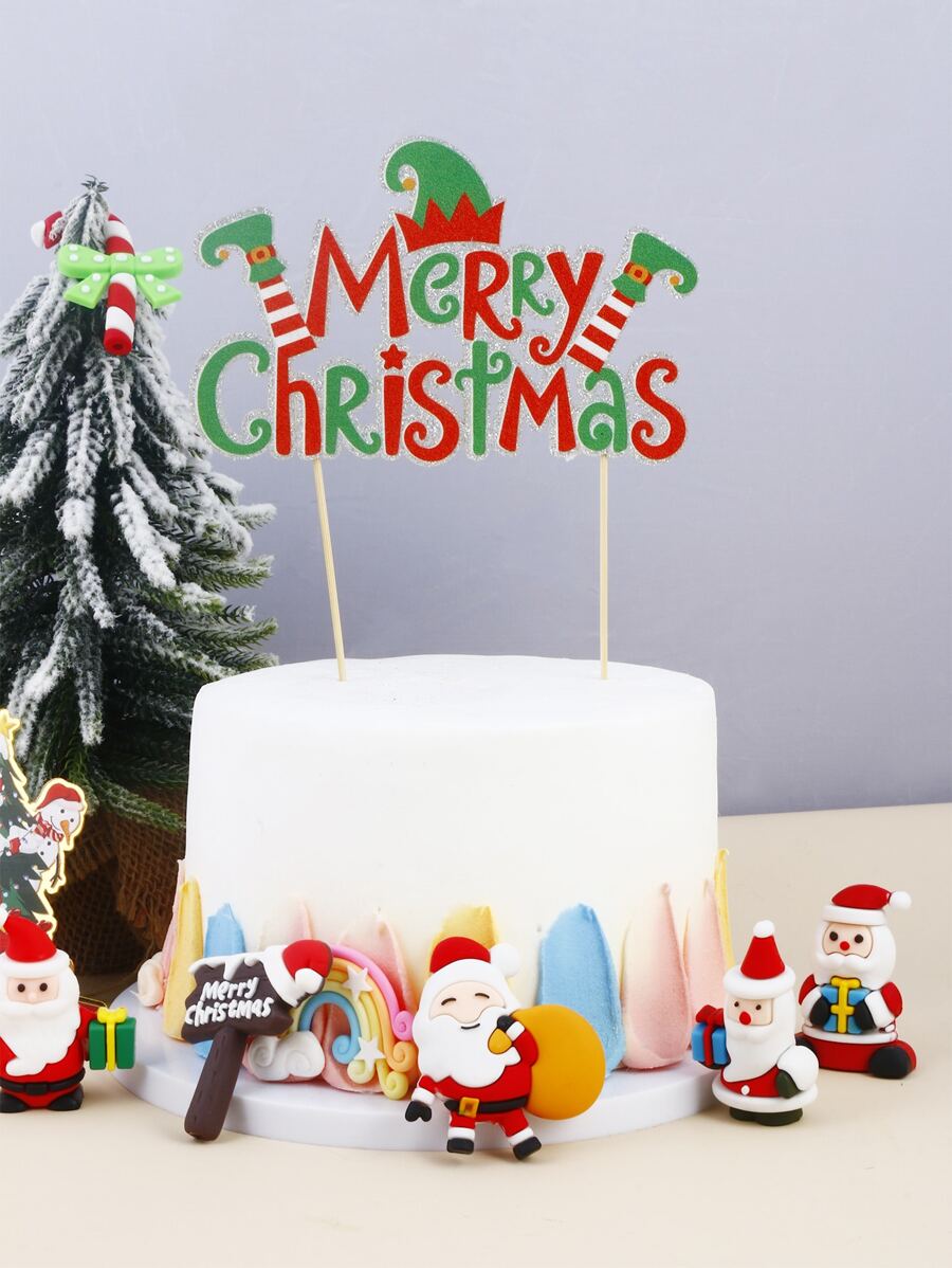 1pc Christmas Cake Topper - Multicolor - View 1
