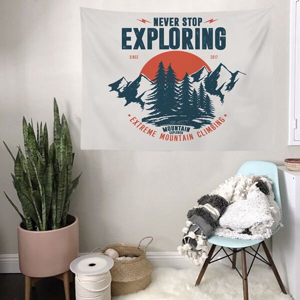 

Mountain Print Tapestry, Multicolor