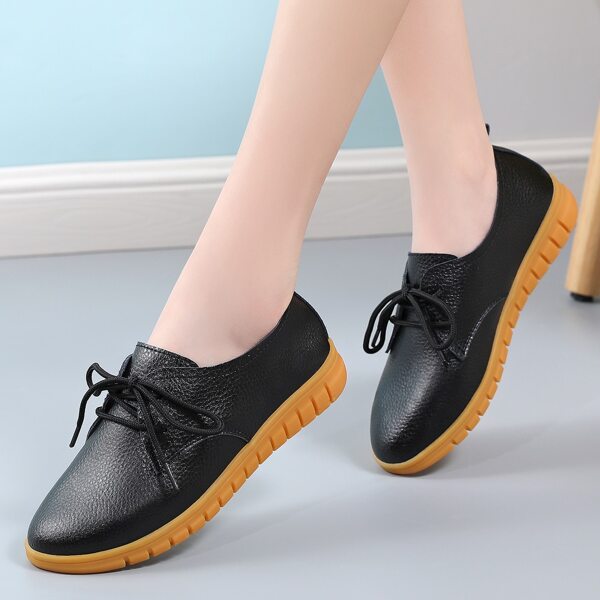 

Minimalist Lace-up Front Flats, Black