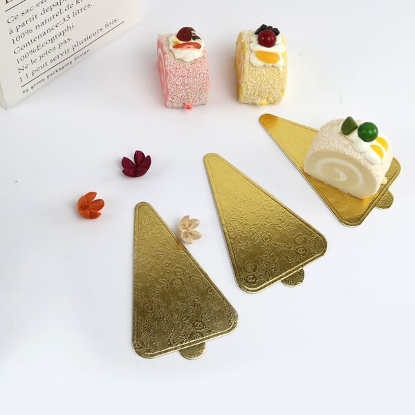 

100pcs Mousse Cake Cardboard Set, Gold