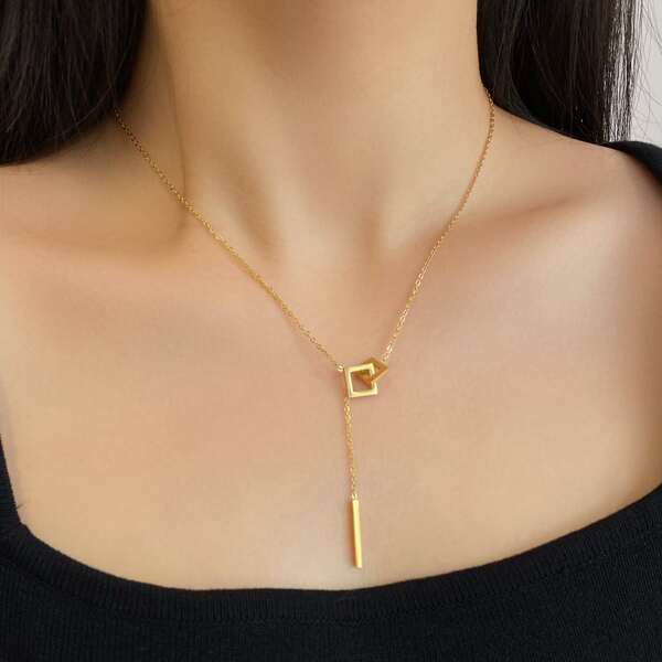 

Geometric Pendant Necklace, Gold
