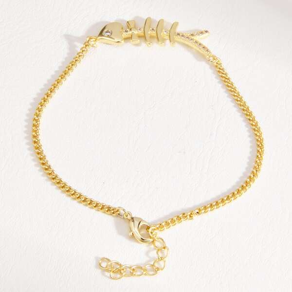 

18K Gold Plated Fish Bone Decor Bracelet