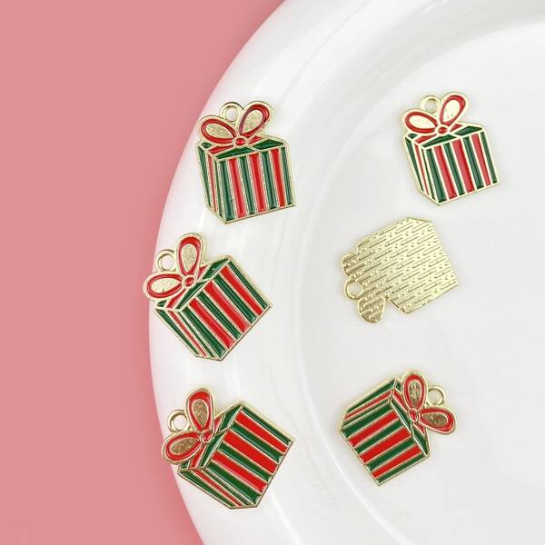 

6pcs Christmas Gift Charm, Multicolor