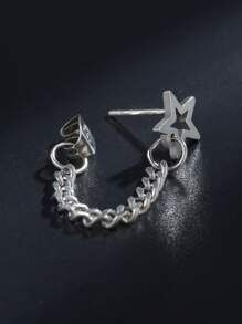 1入組星形裝飾耳墜 - 銀色 - 查看 2