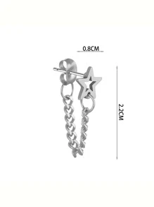 1入組星形裝飾耳墜 - 銀色 - 查看 3