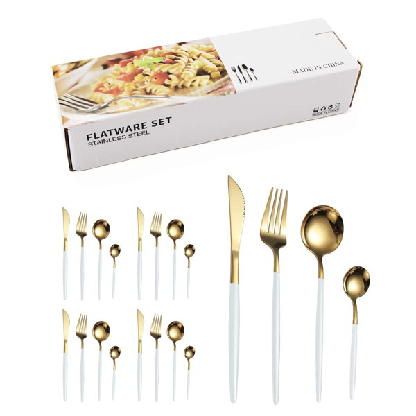 

20pcs Stainless Steel Dinning Set, Multicolor