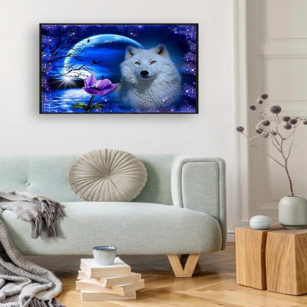 

Wolf Print DIY Diamond Unframed Painting, Multicolor