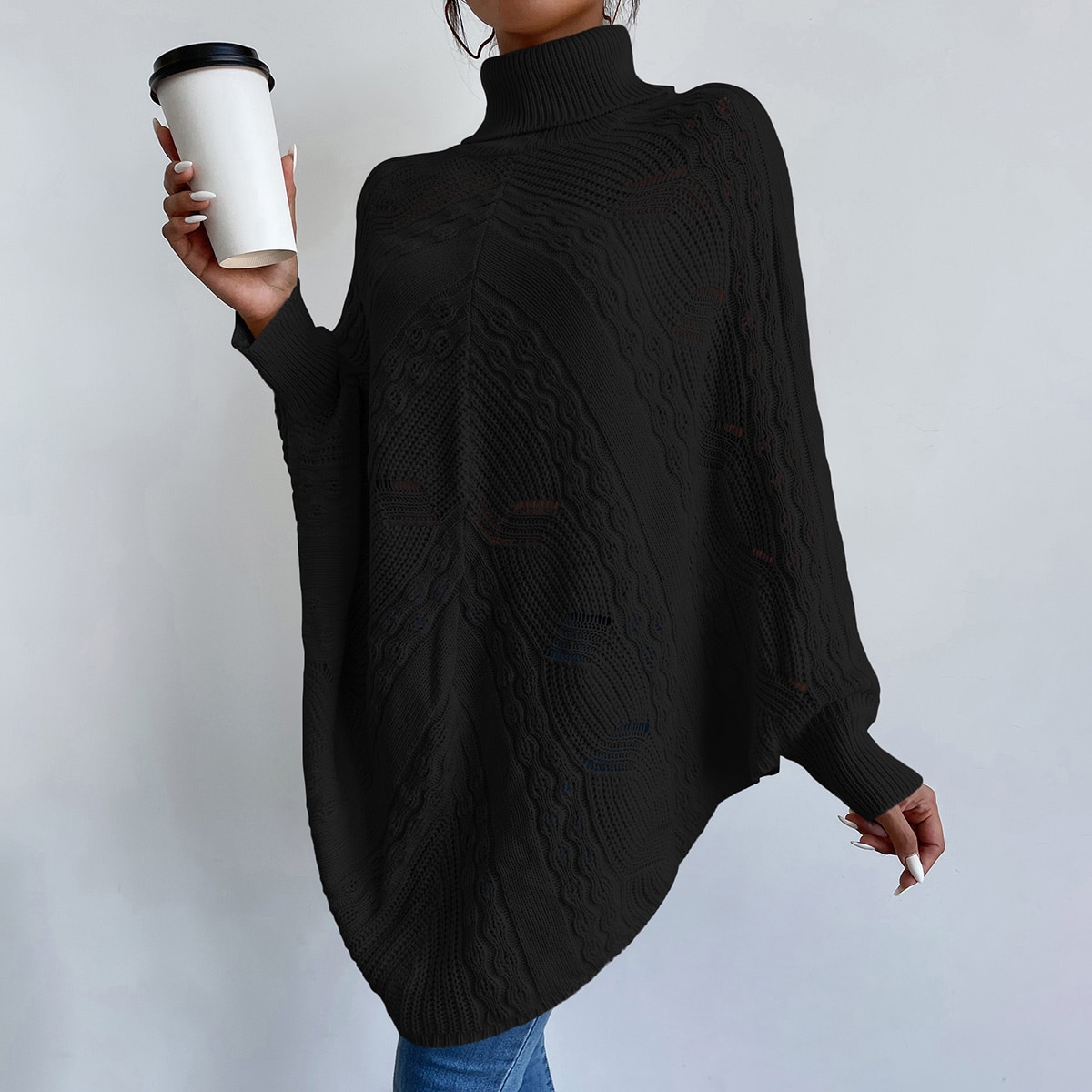 Вязаное пончо