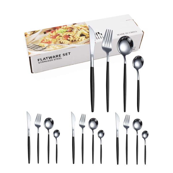 

16pcs Stainless Steel Cutlery Set, Multicolor