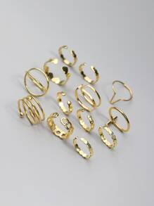 13pcs Heart Decor Ring Valentines