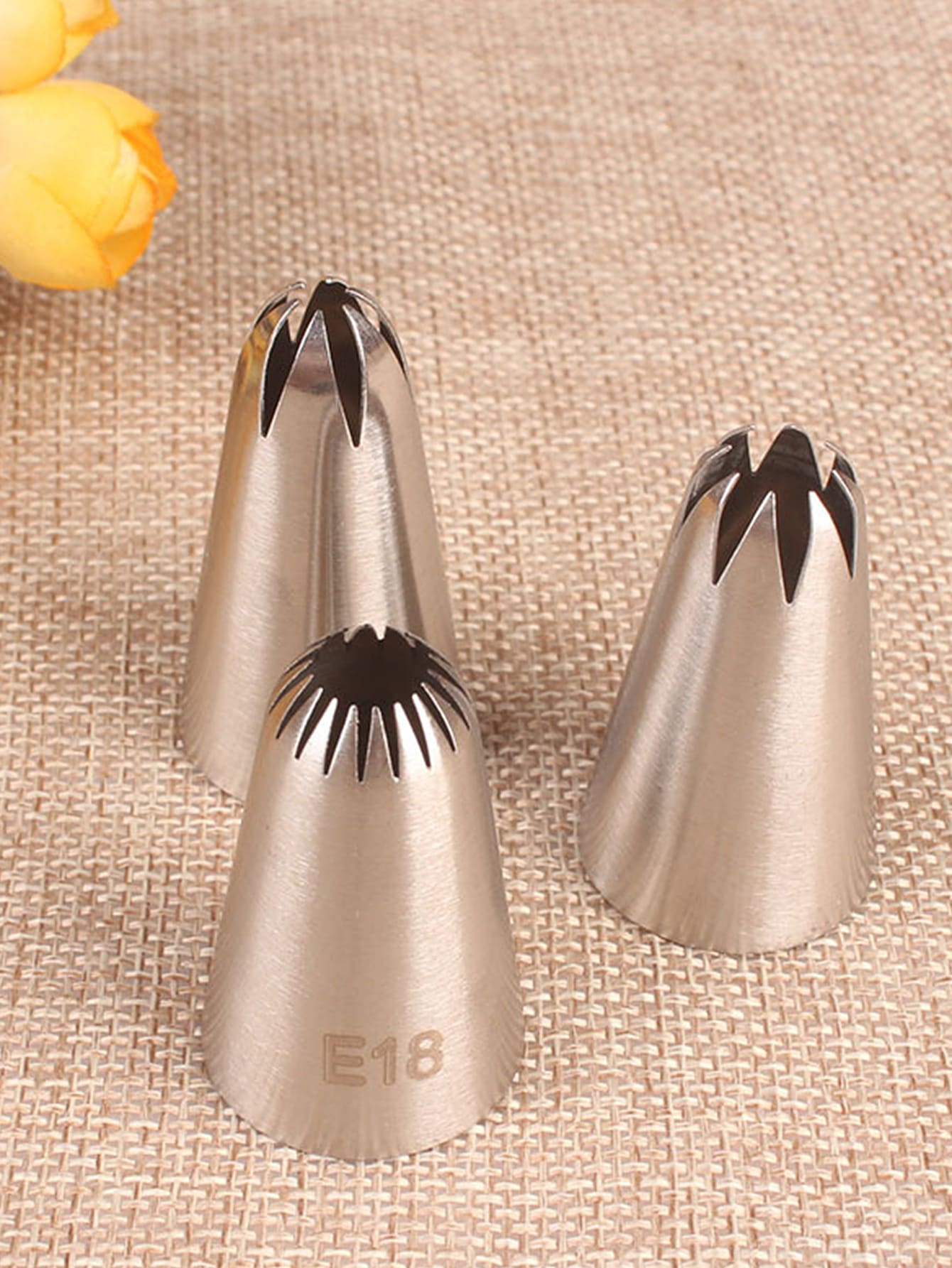 3 件套多功能蛋糕裱花嘴烘焙奶油工具套装 - 銀色 - 查看 1