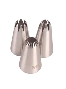 3 件套多功能蛋糕裱花嘴烘焙奶油工具套装 - 銀色 - 查看 2