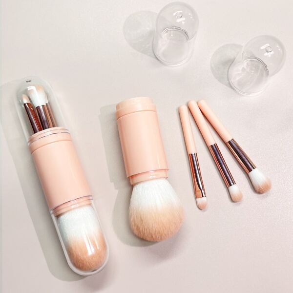 

4 In 1 Portable Makeup Brush Set, Pink