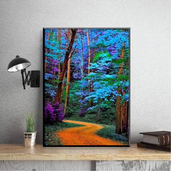 

Forest Print DIY Diamond Unframed Painting, Multicolor