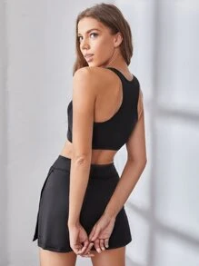 Set bộ đồ thể thao Trọn gói màu trơn - màu đen - Xem 2