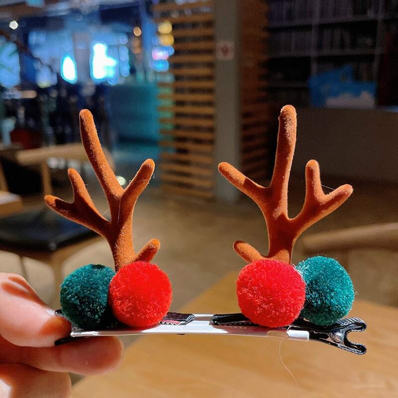 

2pcs Antlers Decor Hair Clip, Multicolor
