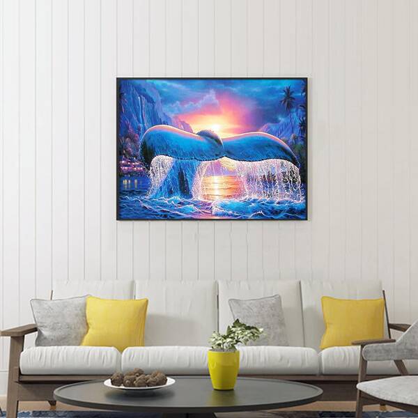

Landscape Print DIY Diamond Unframed Painting, Multicolor