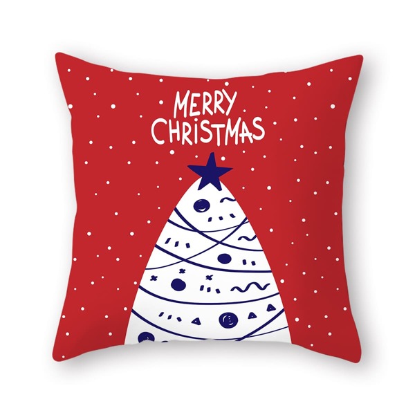 

Christmas Slogan Graphic Cushion Cover Without Filler, Multicolor