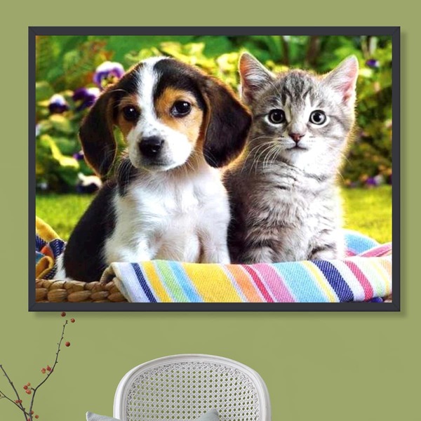 

Animal Print DIY Diamond Unframed Painting, Multicolor