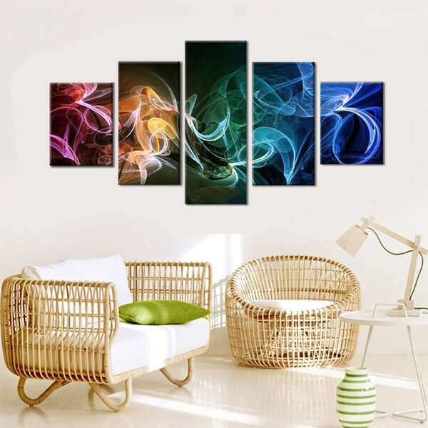 

5pcs Graphic Print DIY Diamond Unframed Painting, Multicolor