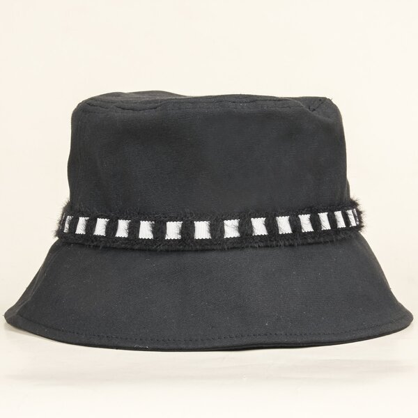 

Geometric Decor Bucket Hat, Black