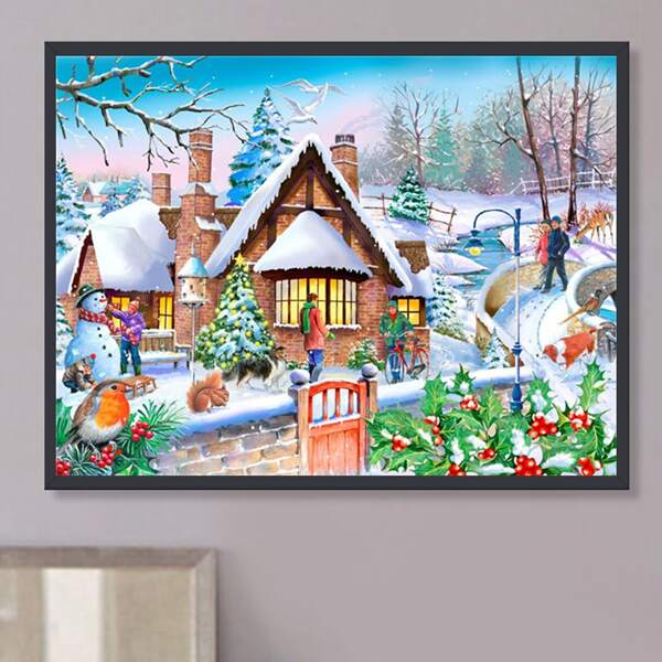 

Christmas Pattern DIY Diamond Painting Without Frame, Multicolor