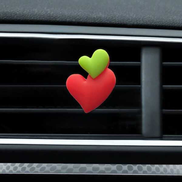 

Heart Design Car Air Outlet Clip, Red