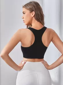 Easithlete Liền mạch Chất rắn Bras thể thao Tập thể dục Quần áo - màu đen - Xem 2