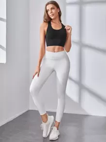 Easithlete Liền mạch Chất rắn Bras thể thao Tập thể dục Quần áo - màu đen - Xem 4