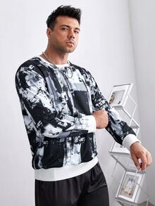 Manfinity Men Plus Tie Dye Sweatshirt - Multicolor - View 4