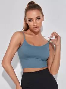 LUVLETTE Backless Sport Bra - Dusty Blue - View 1