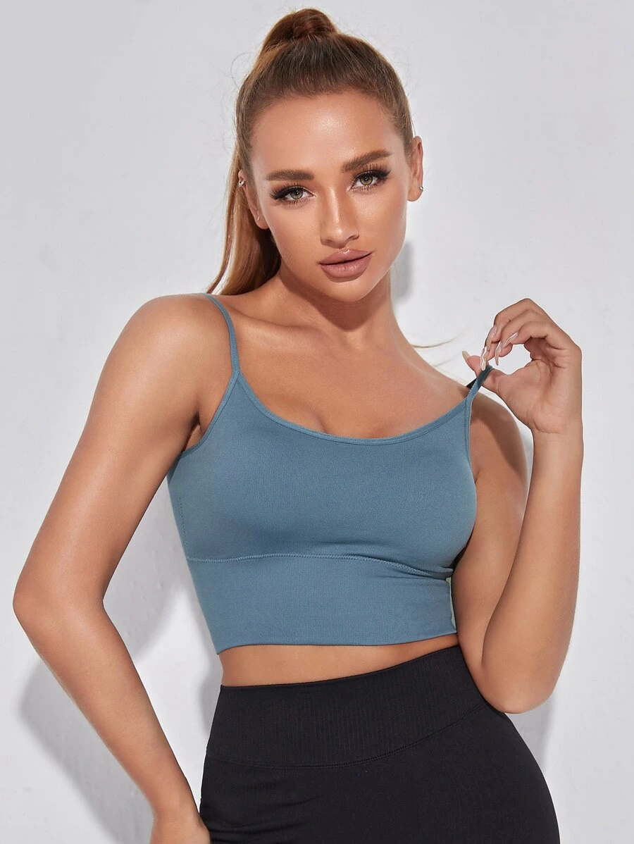 LUVLETTE Backless Sport Bra - Dusty Blue - View 1