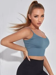LUVLETTE Backless Sport Bra - Dusty Blue - View 3