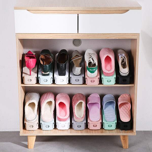 

1pc Solid Color Random Shoe Storage Rack, Multicolor