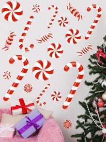 Christmas Candy Wall Sticker - Red and White - View 2